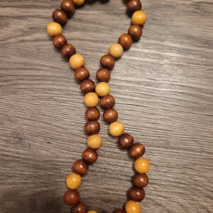 Elegant Wooden Bead Necklace